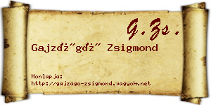 Gajzágó Zsigmond névjegykártya